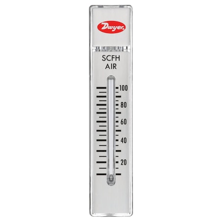 Dwyer Instruments Flowmeter, range 10-100 SCFH air, no valve. RMA-8